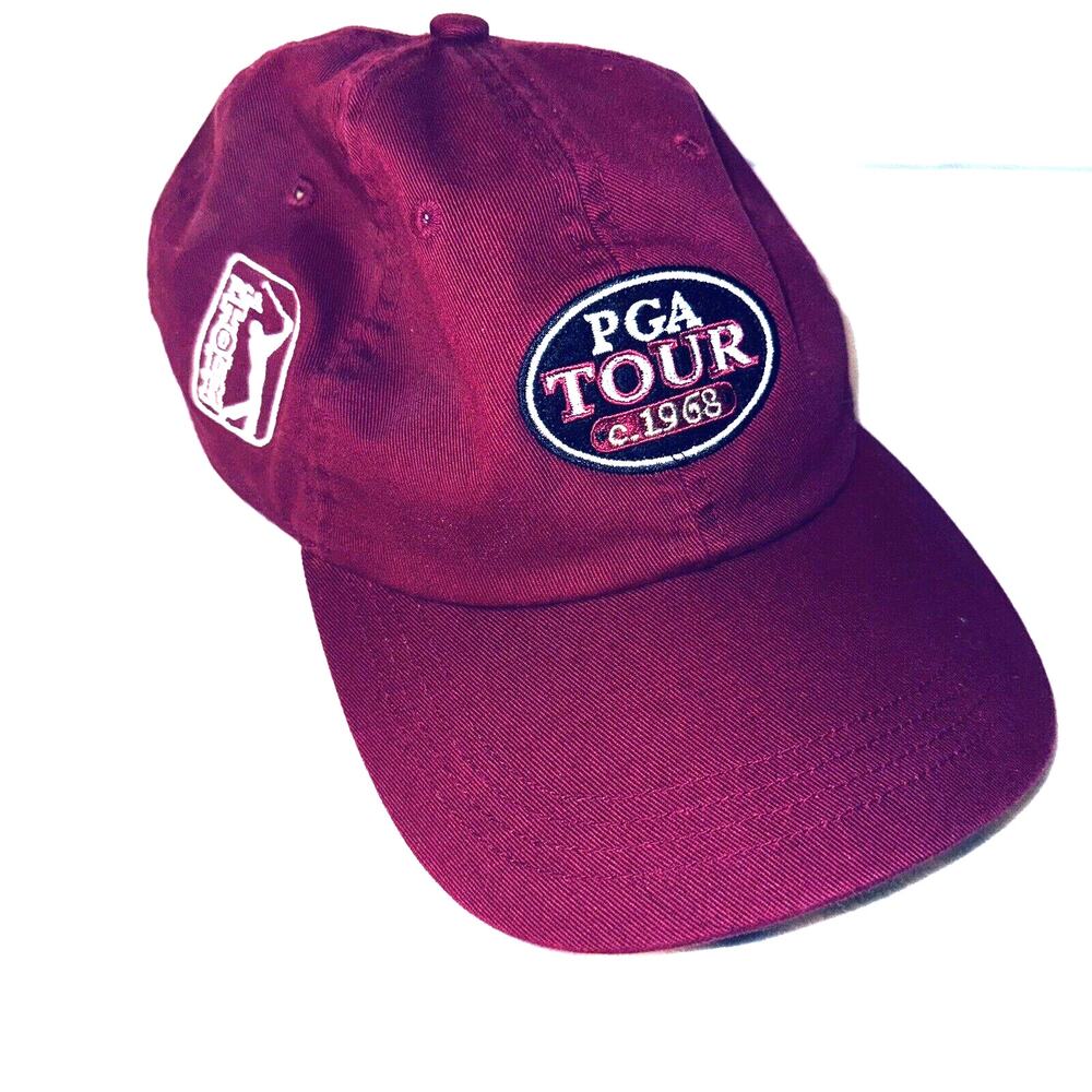 4Head PGA Tour Golf Cap Ballcap Red Extreme Fit Hook & Loop EUC